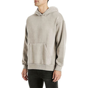 Cremallera completa bordada piedra ácida lavada personalizada impresa OEM High Street Boxy Hoodies hombres 100% algodón preencogido antiarrugas Hoody - Product Image 3
