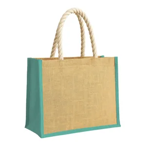 Borsa in Iuta Promozionale Personalizzabile con Soffietto per Merchandising - Product Image 1