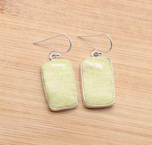 Ocean Jasper 925 Sterling Silver Gemstone Hook Earrings Handmade Natural Stone Jewelry Gift For Women - Product Image 3