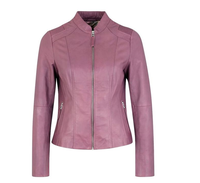 Veste d'hiver pour moto en peau de mouton respirante avec fermeture éclair, nouvelle conception 2024, taille XL pour femmes, poches, rayures, rembourrage en coton, OEM