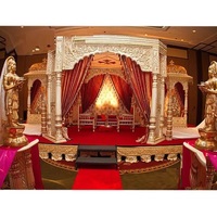 Mandap Pernikahan Tradisional Haveli Modern Elegan Vintage Berbingkai Fiberglass Ukuran dan Warna Dapat Disesuaikan Dapat Dilepas Mudah Dirakit Hindu