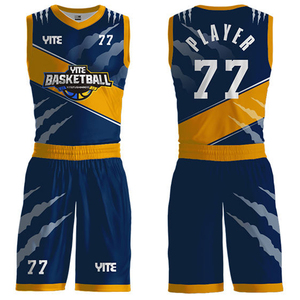 Venta al por mayor de tela de baloncesto Jersey uniforme corto traje de los hombres en blanco personalizado sublimado liso baloncesto desgaste uniforme Kit - Product Image 2