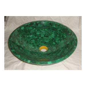 Gorgeous Glitter <b>Green</b> Gemstone Malachite Of Wash Bowl For <b>Bathroom</b> <b>Accessories</b> Many Places Use For Sink Bowl Products Giveaways - Product Image 1