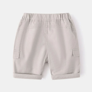 Shorts pour garçons, couleur unie, actif, décontracté, coton, 2-8 ans, automne, kaki, design personnalisé, shorts pour enfants - Product Image 3