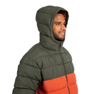 Chaqueta acolchada con capucha y revestimiento ligero para hombre-Diseño cómodo de bolsillo frontal impermeable respetuoso con el medio ambiente para uso diario al aire libre - Product Image 2