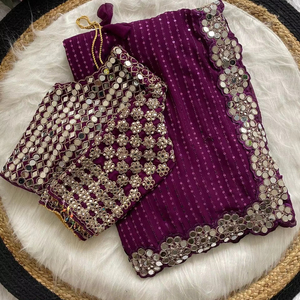 Nouveau Style Bollywood pour femmes Georgette Full Saree Heavy Sequins Nouvelle Collection Saree Avec Vente en ligne Tenues de soirée pour femmes Saare - Product Image 1
