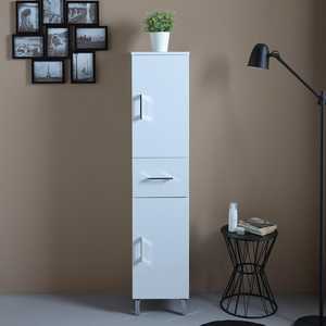 Ravenna Medium-Sized <b>White</b> Bathroom Column with Doors and <b>Drawer</b> Bathroom <b>Sets</b> - Product Image 2