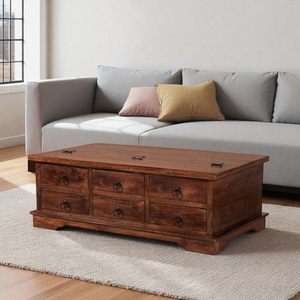 Mesa de centro de madera de color nogal con estantes completos exigentes para el espacio habitable y los muebles de dormitorio para la Oficina - Product Image 1