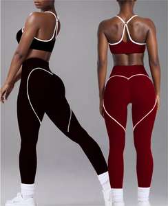 Personalizado de las mujeres de cintura alta melocotón Fitness Suit Hip Lift Yoga Traje Mujeres Elástico Abdominal Compresión Fitness Yoga Conjuntos - Product Image 4