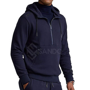 Vente en gros de sweats à capuche à demi-fermeture éclair pour hommes, design personnalisé, motifs solides en coton mélangé, meilleure qualité pour l'hiver à bas prix - Product Image 2