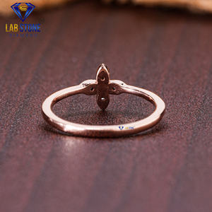 Lab-Stone Party Wear Bague en diamant 0.05 TDW Diamant taille ronde Or rose 18kt Couleur EF-VS - Product Image 4