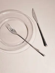 Admirable Silver Polished Stainless Steel Flatware Set Impressive Metal Tabletop Kitchenware Spoon <b>Fork</b> <b>Dessert</b> Knife Parties - Product Image 2