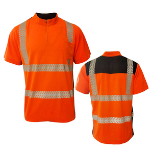 ANSI ISEA Approved Reflective Breathable Polyester Safety Work Wear Shirt High Visibility <b>Construction</b> Security Industrial - Product Image 1