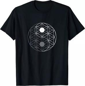 T-shirt à manches courtes pour hommes de haute qualité 100% coton Flower Life Sacred Geometry Yoga Design Tricoté Gift Vente en gros - Product Image 6