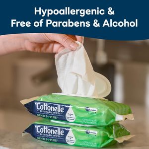 Lingettes humides jetables Cottonelle GentlePlus avec aloe vera et vitamine E, 16 paquets à couvercle rabattable, 42 lingettes par paquet (672 lingettes au total) - Product Image 4