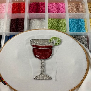Handmade Seed Beads Decorative Fashion Patch For Bags Trendy Seed Beads Embroidered Leaf Shape Applique Patch - Product Image 1