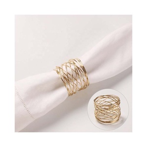 Bagues de serviette en alliage de zinc et métal plaqué or, bagues de table, de mariage, en argent clair et doré - Product Image 4