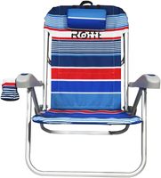 Chaise de jardin inclinable moderne robuste à 6 positions pour adultes, légère, pliable, avec sangles de transport, porte-gobelets isothermes et grandes pochettes en acier inoxydable