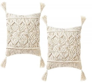 Funda de cojín de algodón y lino de estilo marroquí, borlas de lana, diseño étnico, fundas de almohada decorativas, suaves, duraderas, precios asequibles - Product Image 1