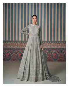 Traje de estilo de vestido Anarkali pakistaní de alta demanda con vestido de boda de trabajo de secuencia bordada para adultos Venta de exportación - Product Image 2