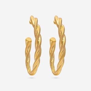 Boucles d'oreilles créoles tendance 192778 en alliage de zinc durable - Product Image 3