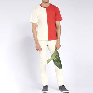 T-shirt en coton mélangé à col rond de couleur unie pour hommes Polyester séchage rapide logo personnalisé T-shirts à la mode pour hommes - Product Image 5