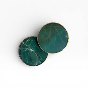 Posavasos Cuadrados de Ágata Multicolor con Diseño de Incrustaciones de Cristal y Borde Dorado para Decoración de Hogar de Lujo Artístico - Product Image 2