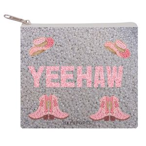 Monedero con cuentas negro hecho a mano 'Let's Go Girls Yeehaw', bolsa con cierre de cremallera de Rodeo occidental hecha a mano para mujer, MOQ 3 uds. - Product Image 6