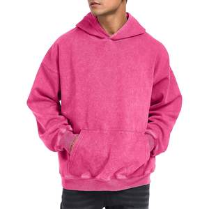 Vente en gros de streetwear sweat à capuche vierge en molleton de 100% coton pullover sweats à capuche délavés à l'acide marque personnalisée sweats à capuche avec fermeture éclair pour hommes - Product Image 1
