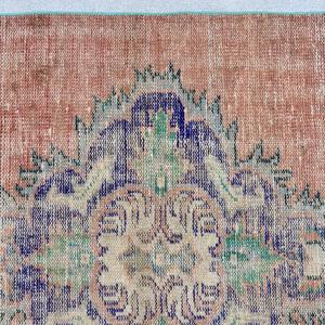 พรมขนาด 3.8x6.3 ฟุต, พรมวินเทจตุรกี, พรมลายดอกไม้สีแดง - Product Image 5