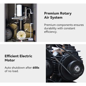 Compresseur d'air à vis rotatif My Store 15KW 20HP avec réservoir ASME de 80 gallons, réfrigéré, 81CFM 125PSI 230V Triphasé 60Hz pour outils pneumatiques - Product Image 3