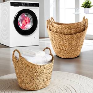 Panier de rangement élégant en forme de bateau en jacinthe d'eau tissé à la main ISLA avec poignées, panier en osier décoratif pour la maison, l'hôtel, vente en gros - Product Image 1