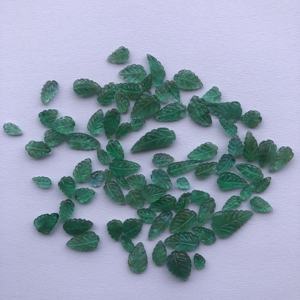 6mm 8mm 10mm Natural Zambia verde esmeralda tallada forma de hoja piedra piedras preciosas tallas hoja tienda venta al por mayor precio de fábrica suelta AAA - Product Image 4