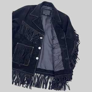 Venta al por mayor de chaqueta de cuero de ante marrón de los hombres de estilo occidental de motorista tachonado chaqueta - Product Image 3