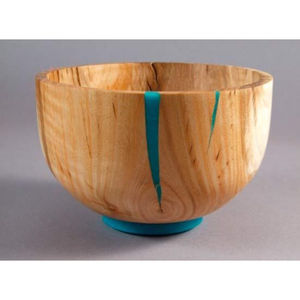 Cuenco de madera y resina respetuoso con el medio ambiente hecho a mano Handi, diseño maravilloso, cuenco de fruta de madera de Color marrón de gran tamaño de la India - Product Image 5