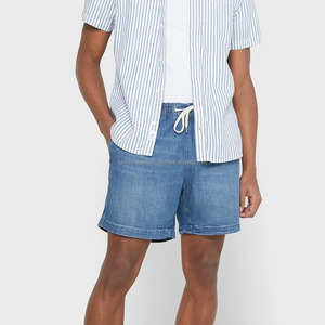 Pantalones cortos de algodón transpirable con logo personalizado para hombre, talla adulta, fabricados en Pakistán, pantalones cortos con lavado ácido para hombre - Product Image 2