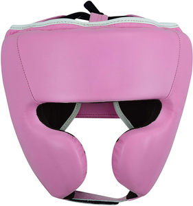 Casque de boxe en cuir PU rose de qualité supérieure, protection du visage, fermeture à boucle et crochets, unisexe, adulte, casque de sport - Product Image 1