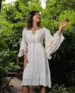 Vestido de algodón con bloque de mano indio, elegante, estampado Floral, ropa informal de verano para viajes, regalo nupcial, estilo bohemio, tejido, venta Natural - Product Image 3