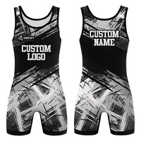 Traje de Lucha Libre para Hombre, Personalizable, de Spandex/Poliéster, Secado Rápido, Transpirable, Elástico, Ligero, Sin Mangas, Ajustado