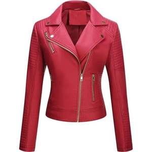 Veste en cuir de moto de taille XL pour femmes avec logo personnalisé de la meilleure qualité Long tissu tricoté laine de fourrure de coton respirant fini - Product Image 6