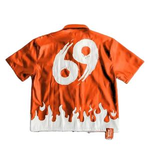 Spring Men's PU Leather Casual <b>Shirts</b> Stand Breathable Custom Logo Single <b>Button</b> Closure Plus Size Short Sleeve OEM Service - Product Image 6