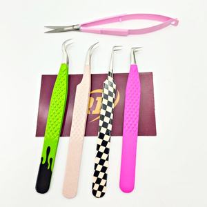 Pince à épiler d'extension de cils en acier inoxydable écologique de haute qualité en métal durable pour les techniques de volume de cils naturels - Product Image 5