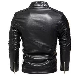 Veste en cuir véritable pour hommes 100%, col montant chaud avec toile respirante, veste durable et écologique pour hommes - Product Image 6
