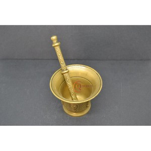 Maja de mortero de latón macizo antiguo, accesorios de cocina para restaurante en casa, herramientas para especias de hierbas, molinillo de Medicina de granito de plástico - Product Image 5