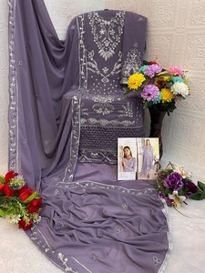 Costume élégant traditionnel indien Salwar Kameez pour femmes, tenue de fête de mariage, ensemble ethnique brodé de créateur - Product Image 5