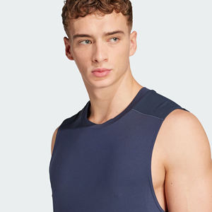 Verano moda diseño Color contraste gimnasio camiseta sin mangas Streetwear casual deportes chaleco sin mangas bordado personalizado hombres camiseta - Product Image 5