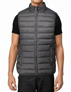 Nouveau élégant matelassé hommes manches moins bouffant veste à glissière voyage et vêtements d'hiver léger fermeture éclair poches veste personnaliser les patchs - Product Image 6