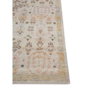 พรมขนสัตว์ถักมือ Erbe สีเบจและสีน้ำตาล ลายเหรียญรูปสี่เหลี่ยมผืนผ้า แบบจิ๊กซอว์ สไตล์ทับริซ สำหรับทางเข้าบ้าน ห้องนั่งเล่น รุ่น GS-1014 - Product Image 4