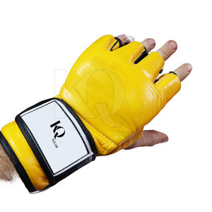 Guantes de MMA de Cuero Estilo Competición para Luchadores Profesionales, Diseño Ligero, Protección Contra Impactos, Ajuste Seguro, Muñequera Ajustable - Product Image 3