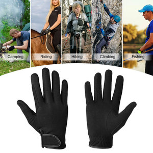 Guantes deportivos ecuestres de invierno de cuero negro personalizados unisex, guantes de equitación personalizados para hombres y mujeres, tamaño de premio, venta al por mayor - Product Image 5